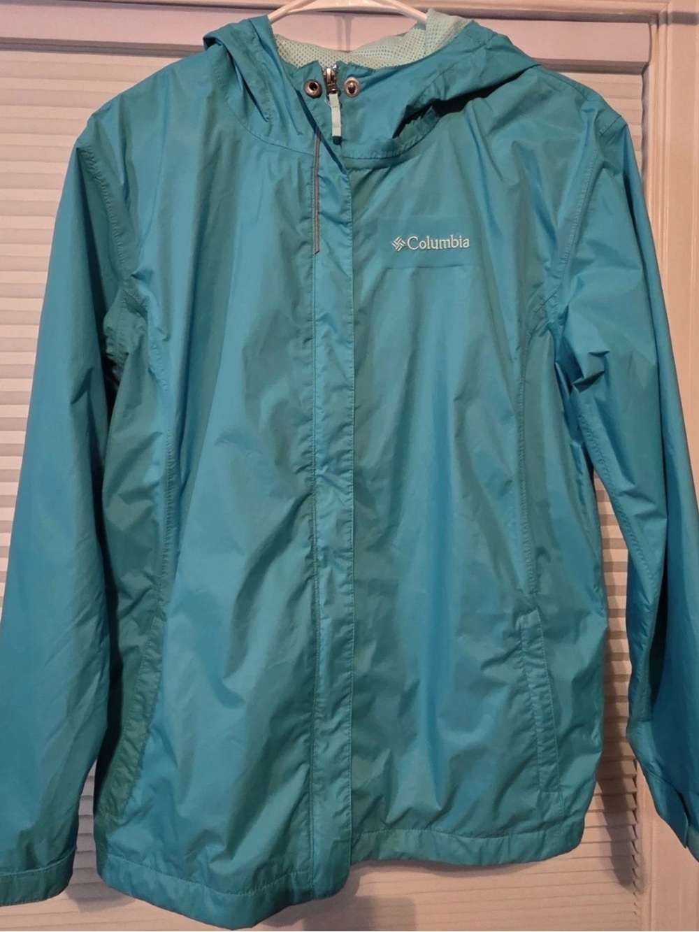 Columbia Girls' Teal Hooded Raincoat